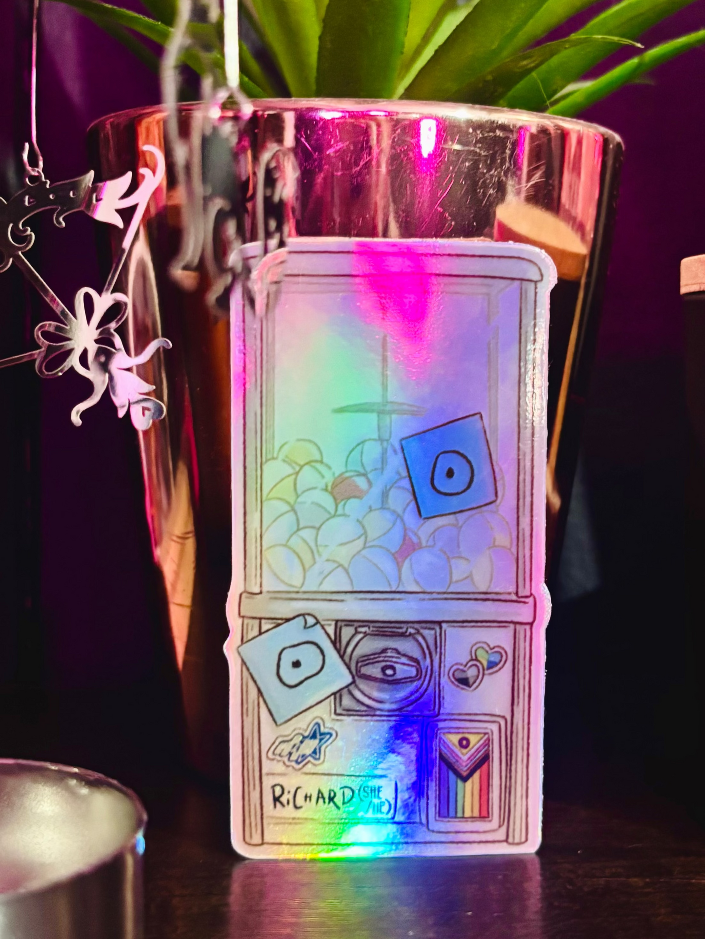 Richard the Gatcha Machine | Dan and Phil Holographic Sticker