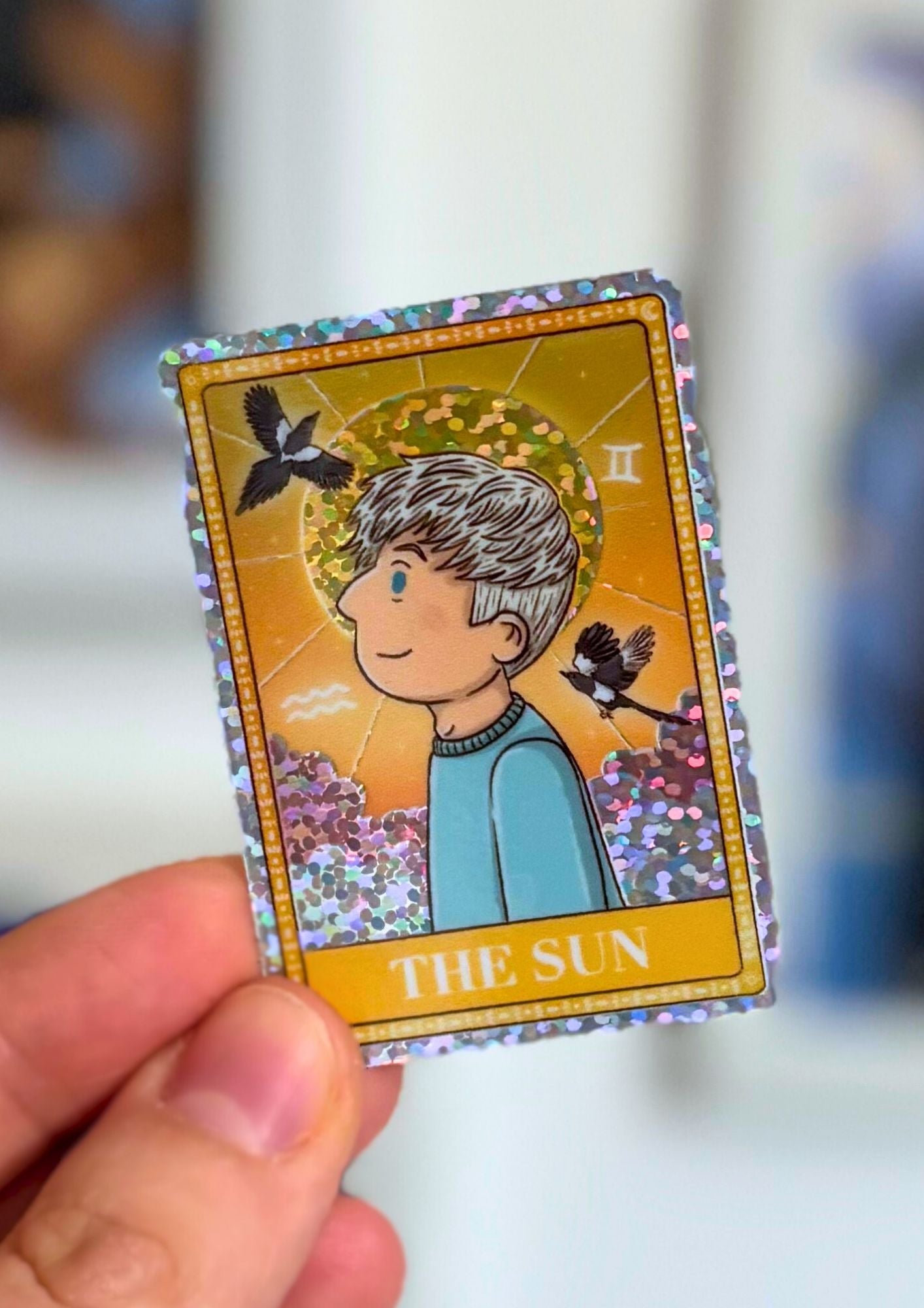 The Sun Tarot | Dan and Phil Glittery Sticker
