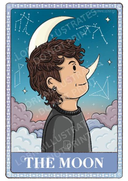 The Moon Tarot Card | Dan and Phil Fanart Print A5