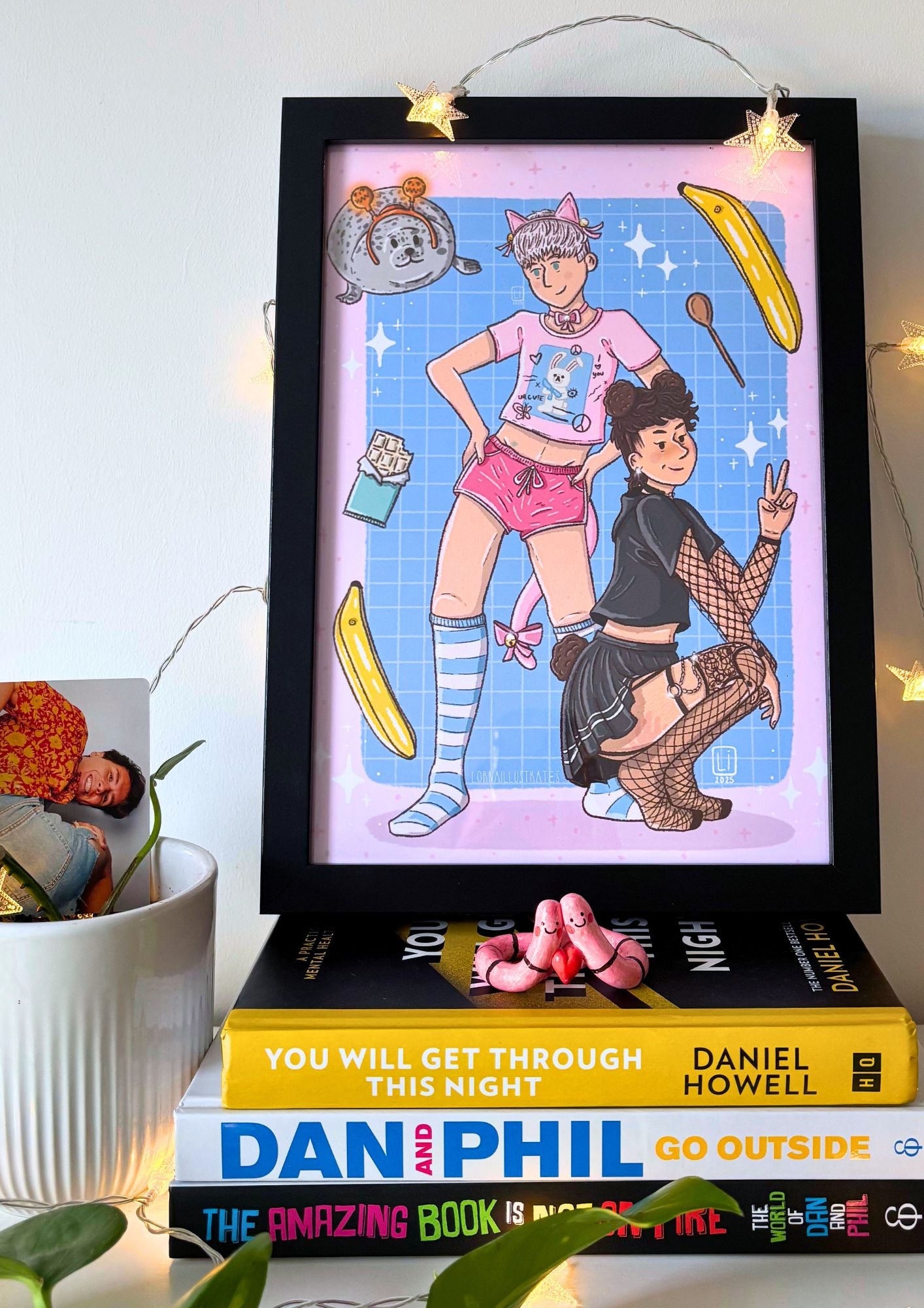 Cat & Bear | Dan and Phil Fanart Print A4