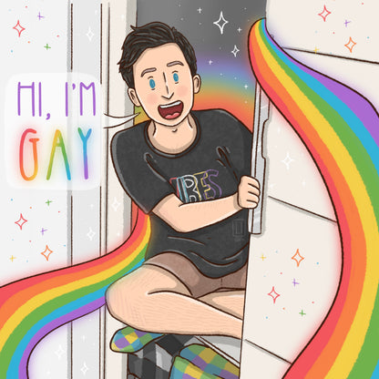 Hi I'm Gay | Phil Lester Fanart Print