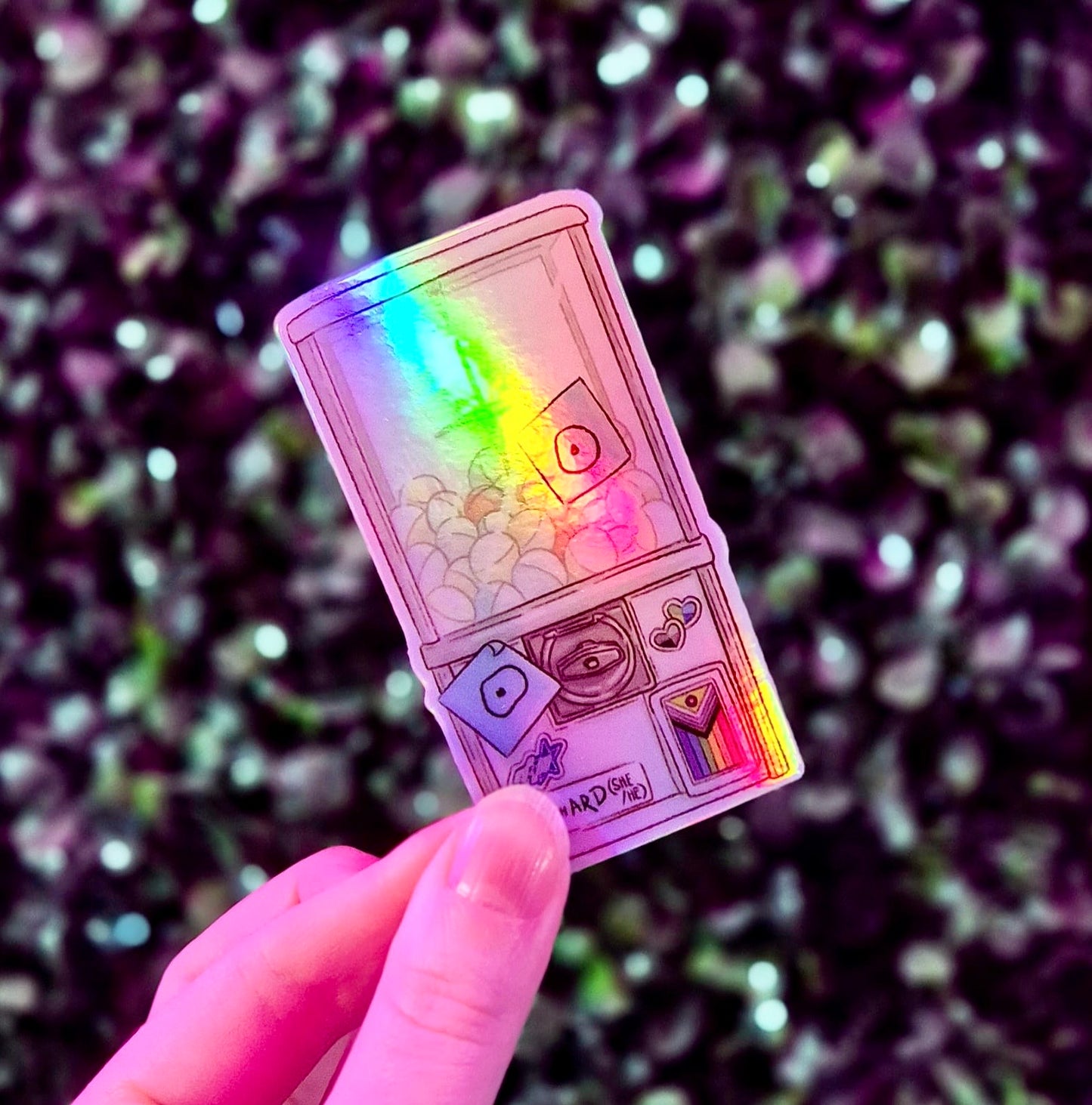 Richard the Gatcha Machine | Dan and Phil Holographic Sticker