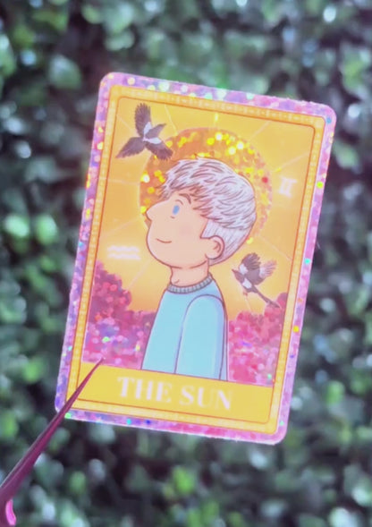 The Sun Tarot | Dan and Phil Glittery Sticker